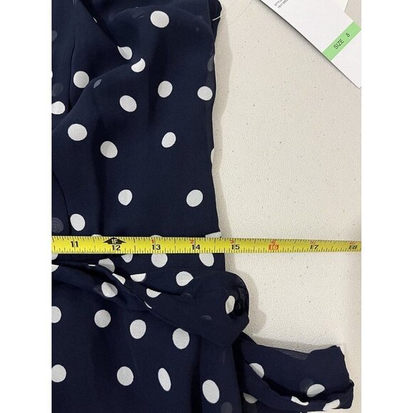 R&K Maxi Polkadot Sleeveless Chiffon Dress Lined Pleated Top Contrast Bottom - Picture 13 of 14